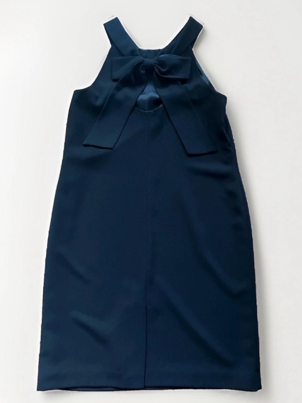 Beautiful Black Sheath Dress with Collar and Bow Detailing LBD